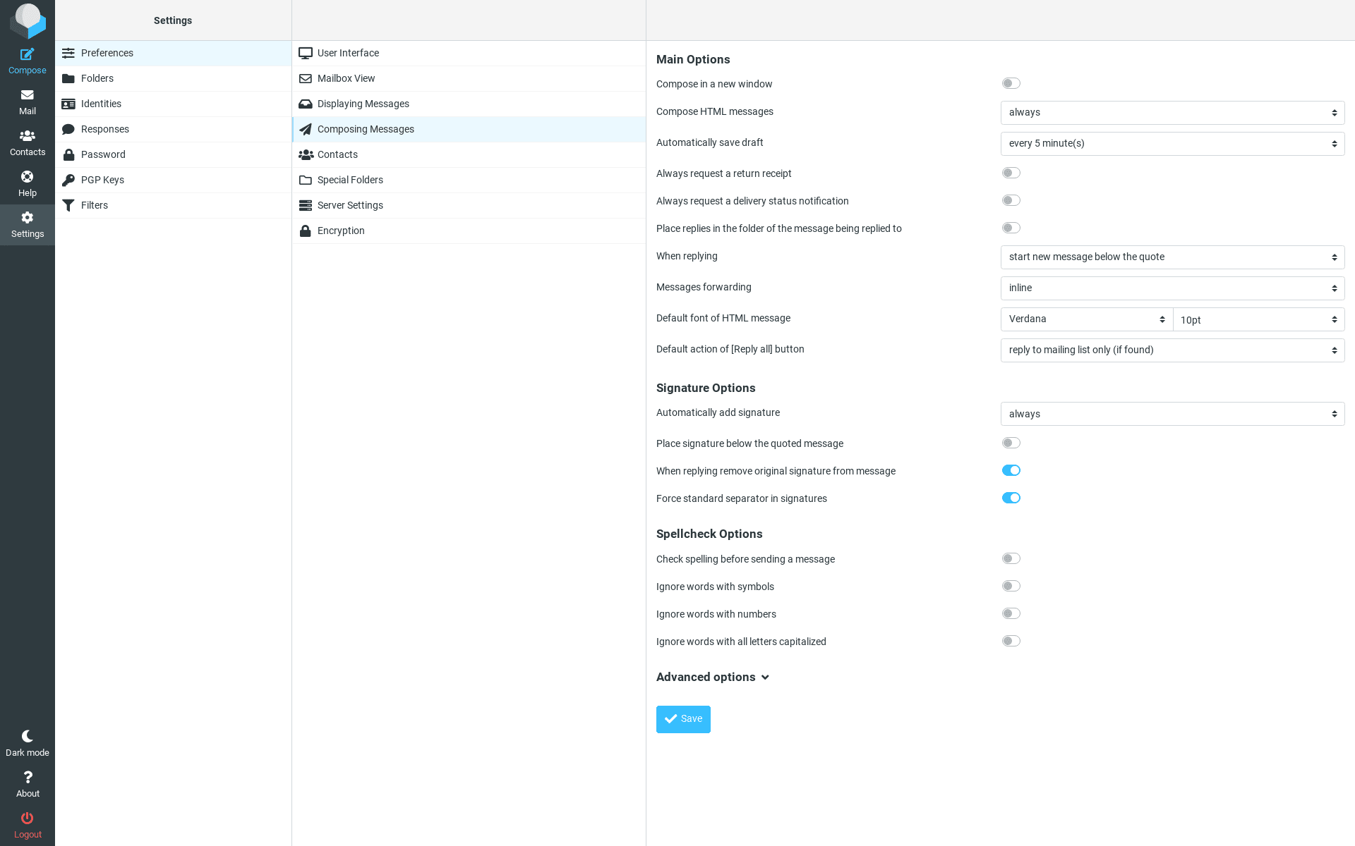 Roundcube screenshot 11
