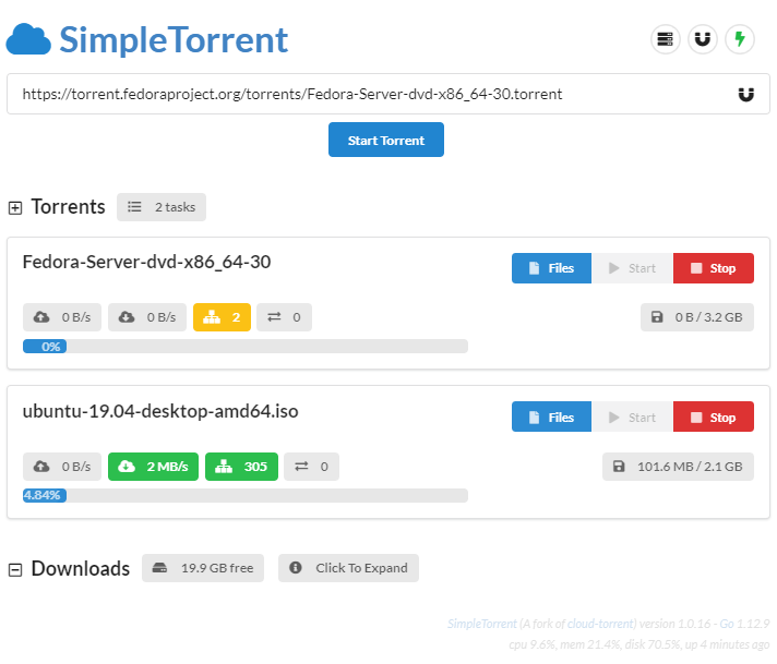 SimpleTorrent screenshot 1