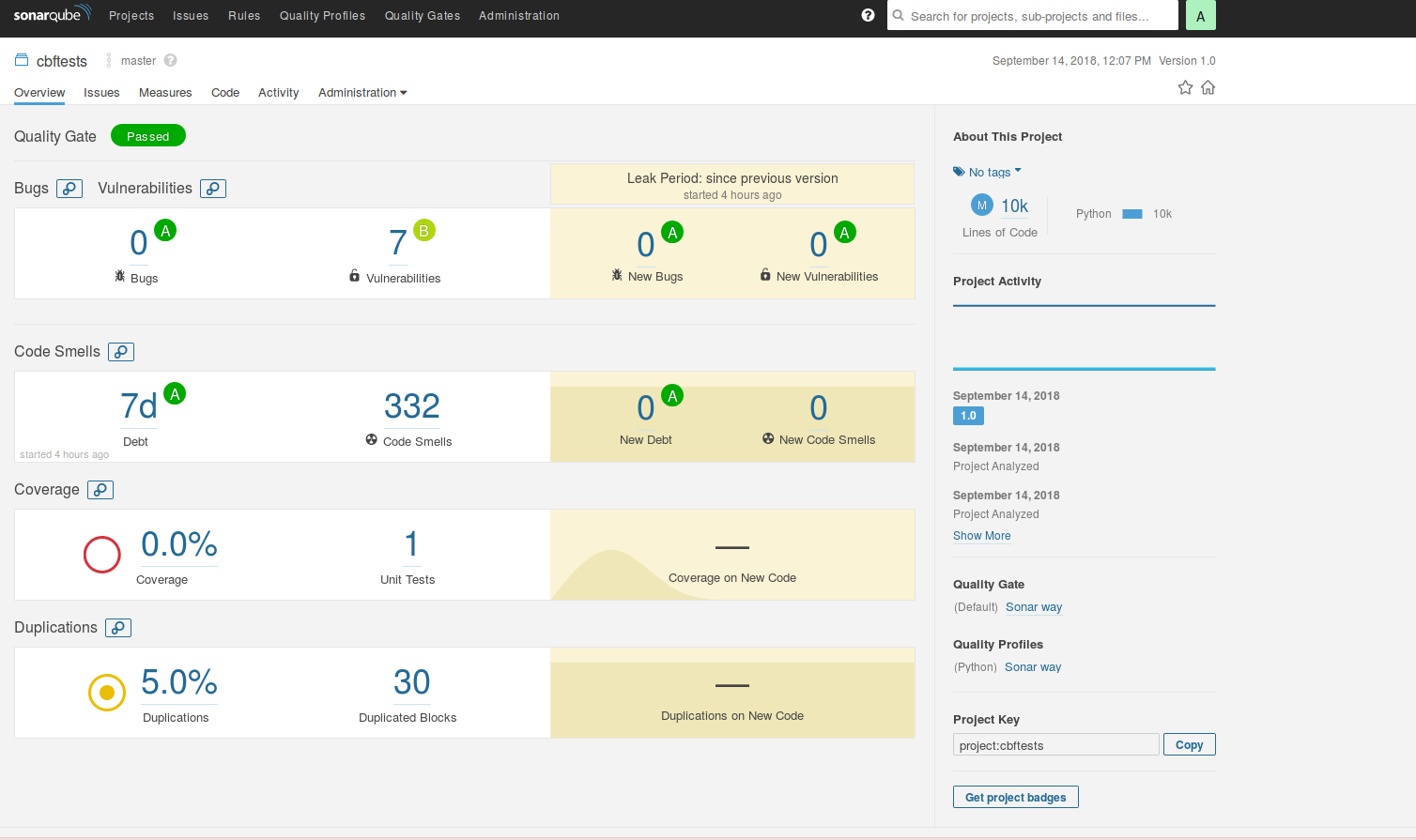 SonarQube Community screenshot 1