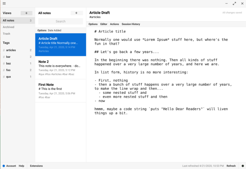 StandardNotes screenshot 1