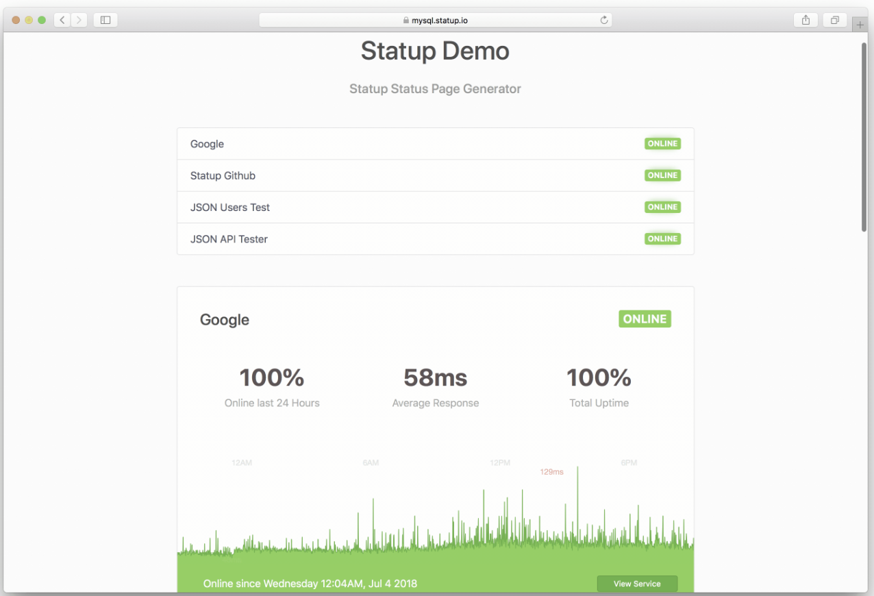 Statping-ng screenshot 1