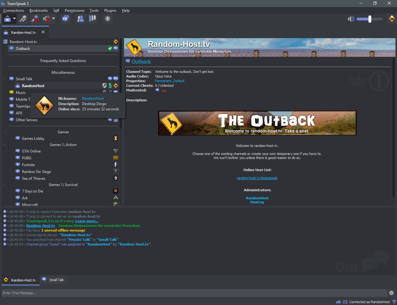 Teamspeak screenshot 1