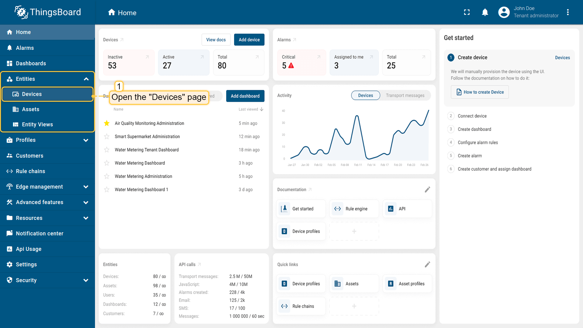 Thingsboard screenshot 1