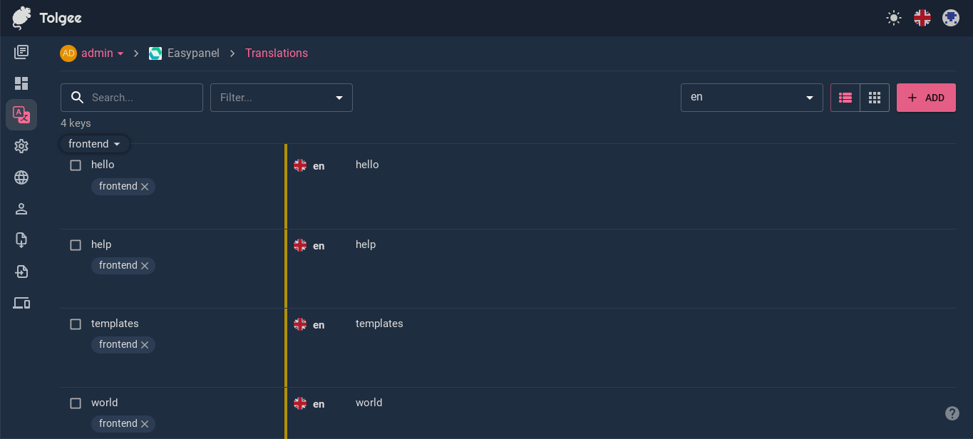 Tolgee screenshot 1