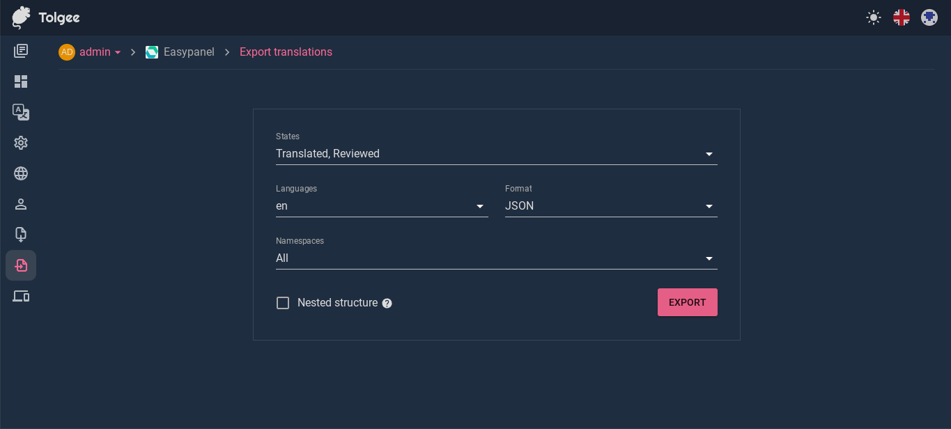 Tolgee screenshot 2