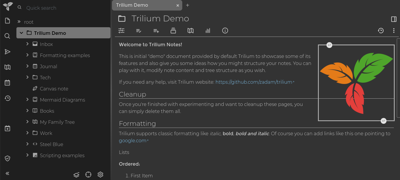 Trilium Notes screenshot 2