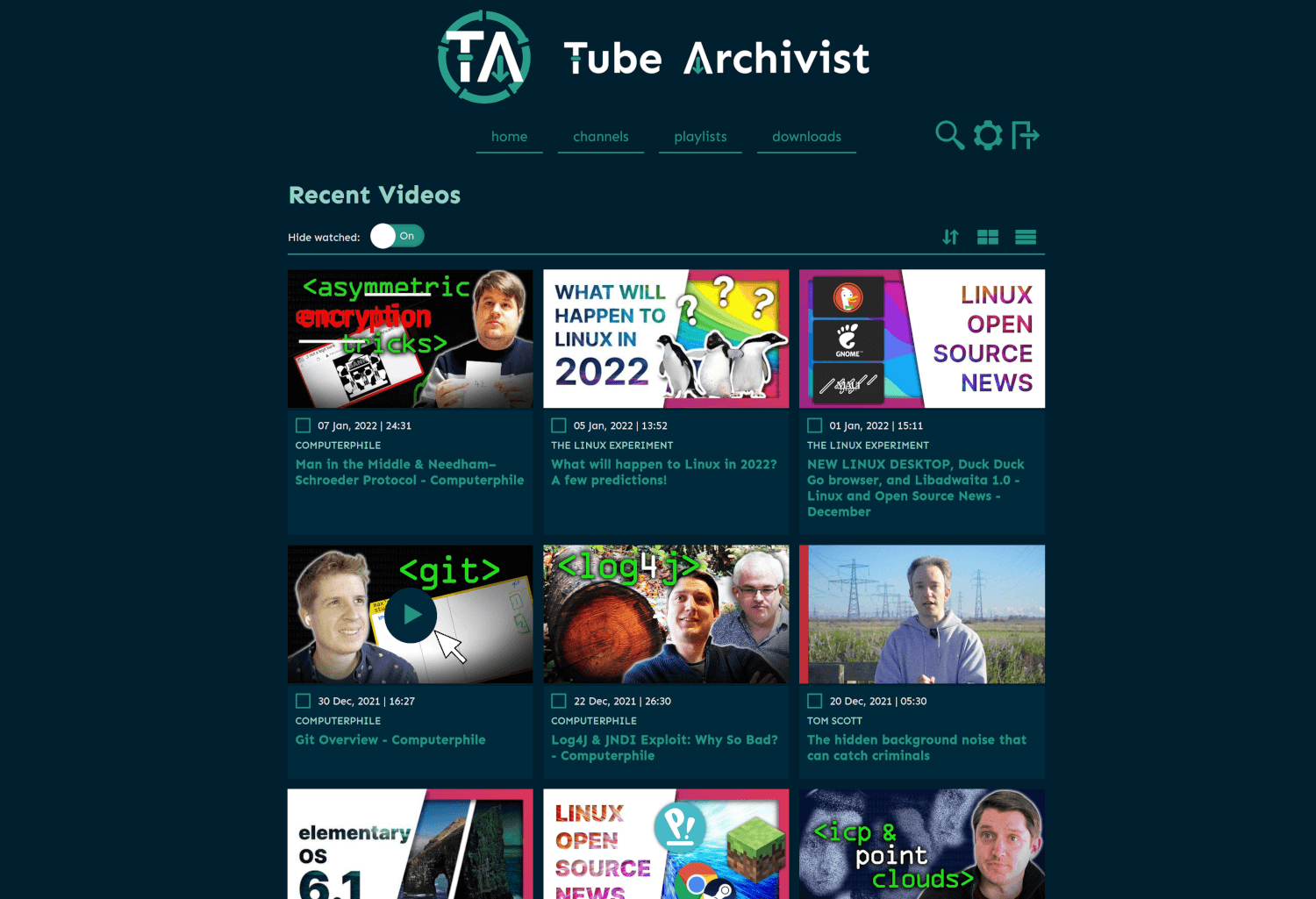 TubeArchivist screenshot 1