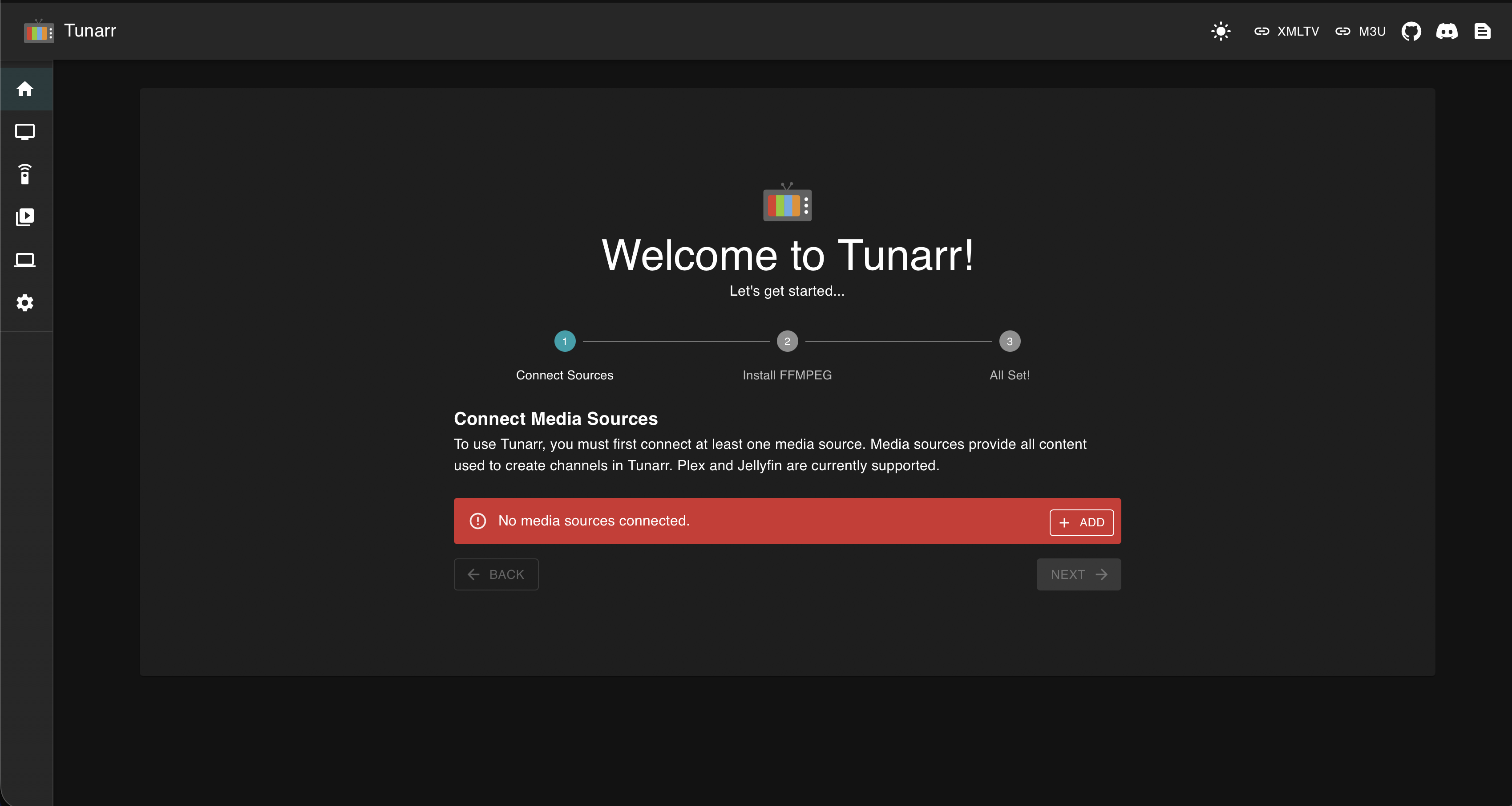 Tunarr screenshot 1