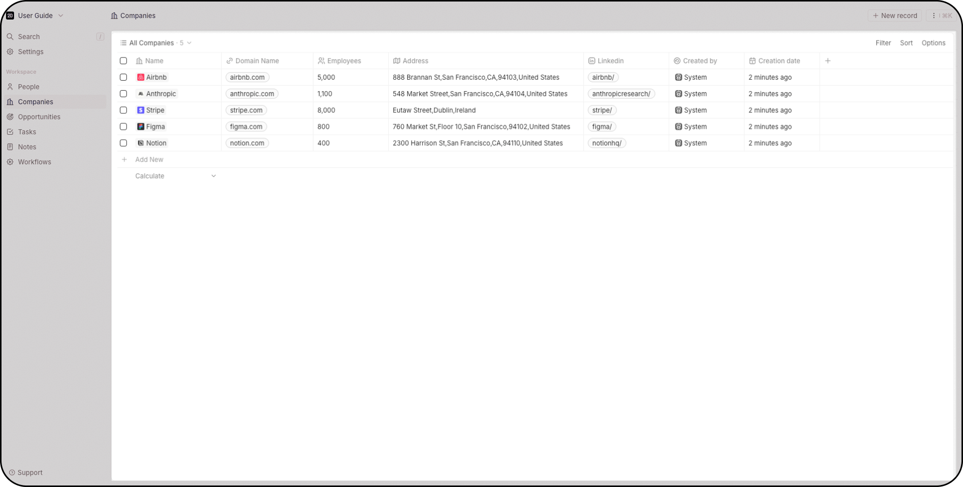 Twenty CRM screenshot 1