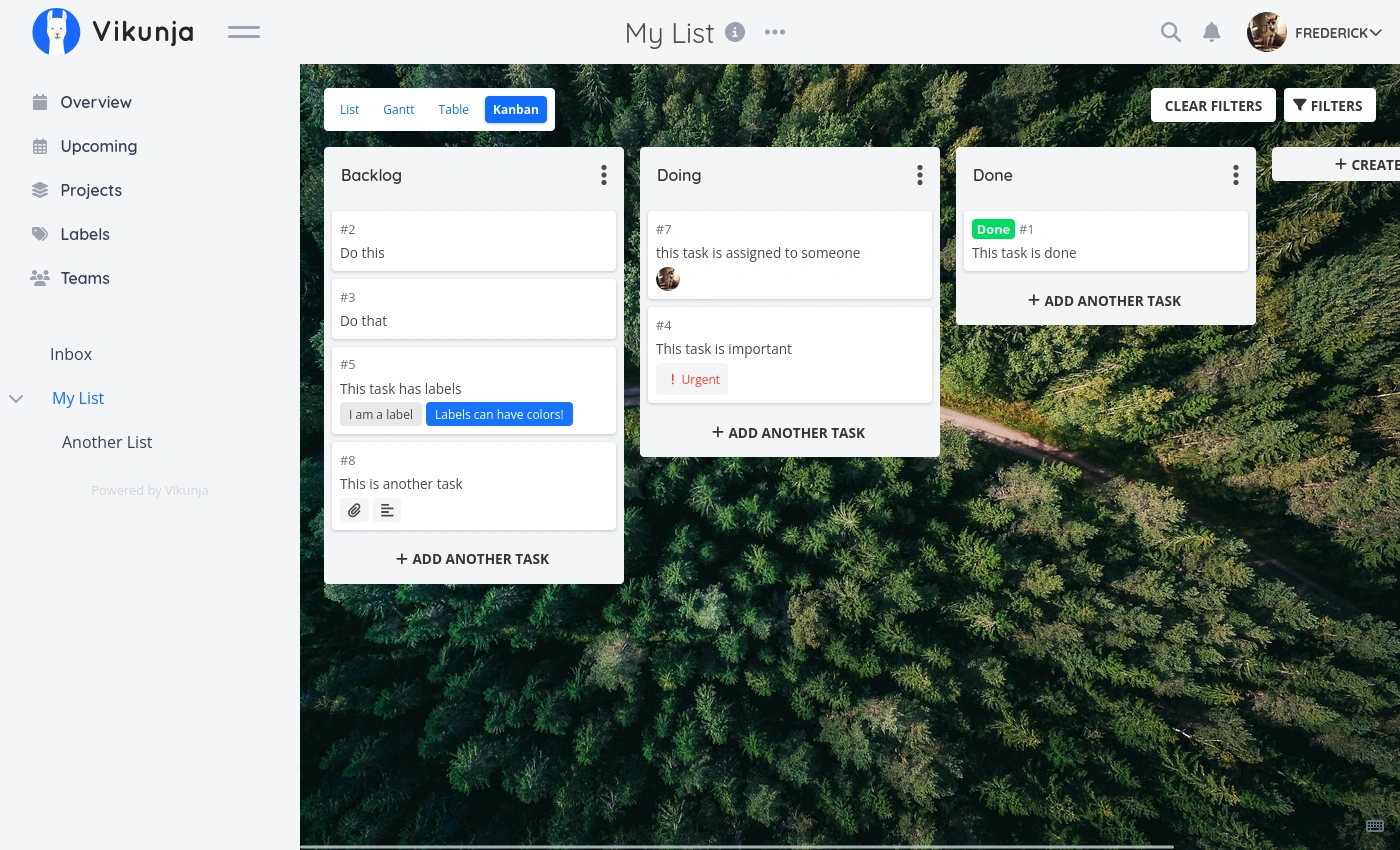Vikunja screenshot 1