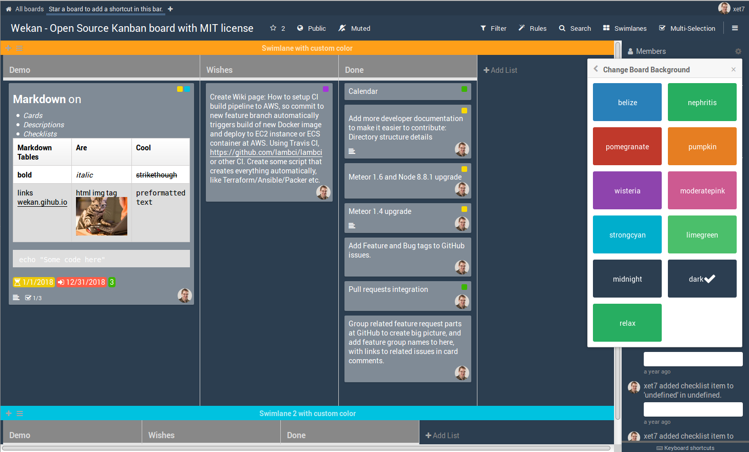 Wekan screenshot 1