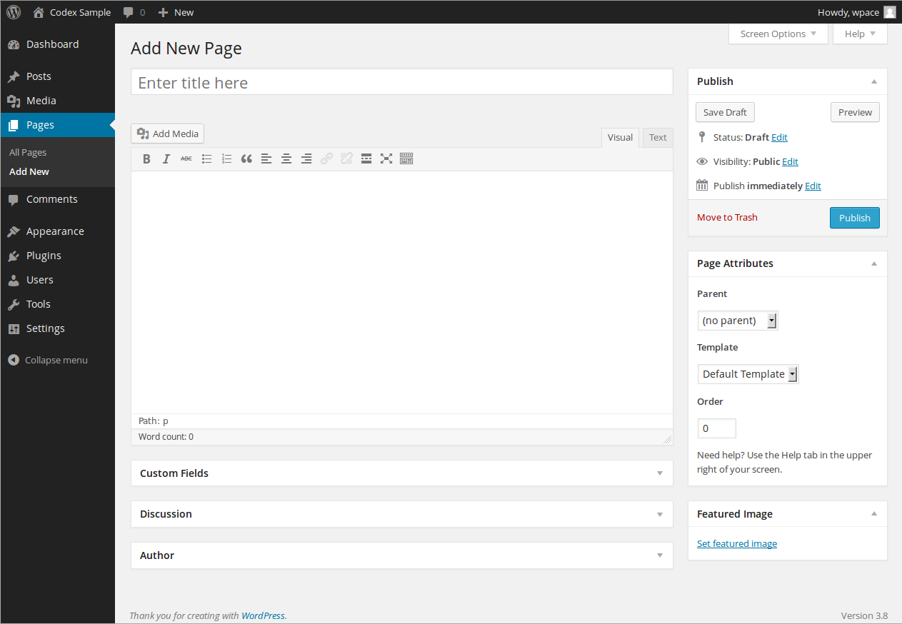 Wordpress screenshot 1