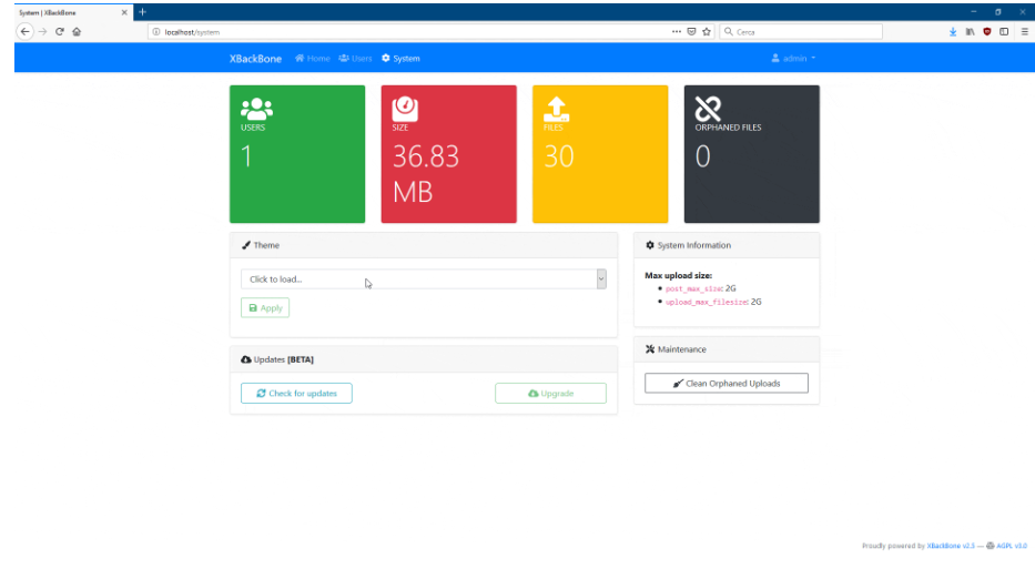 xBackbone screenshot 1
