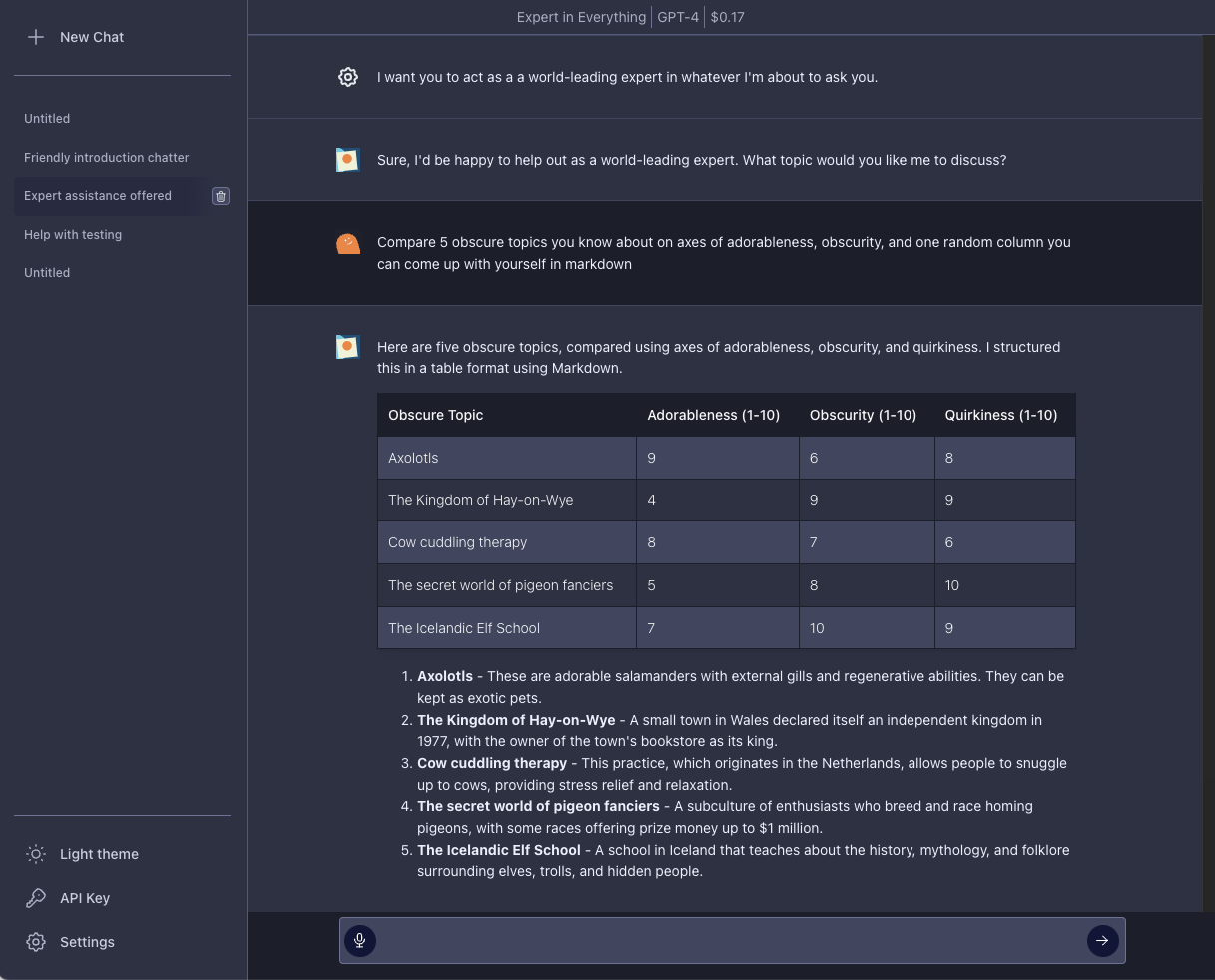 YakGPT screenshot 1