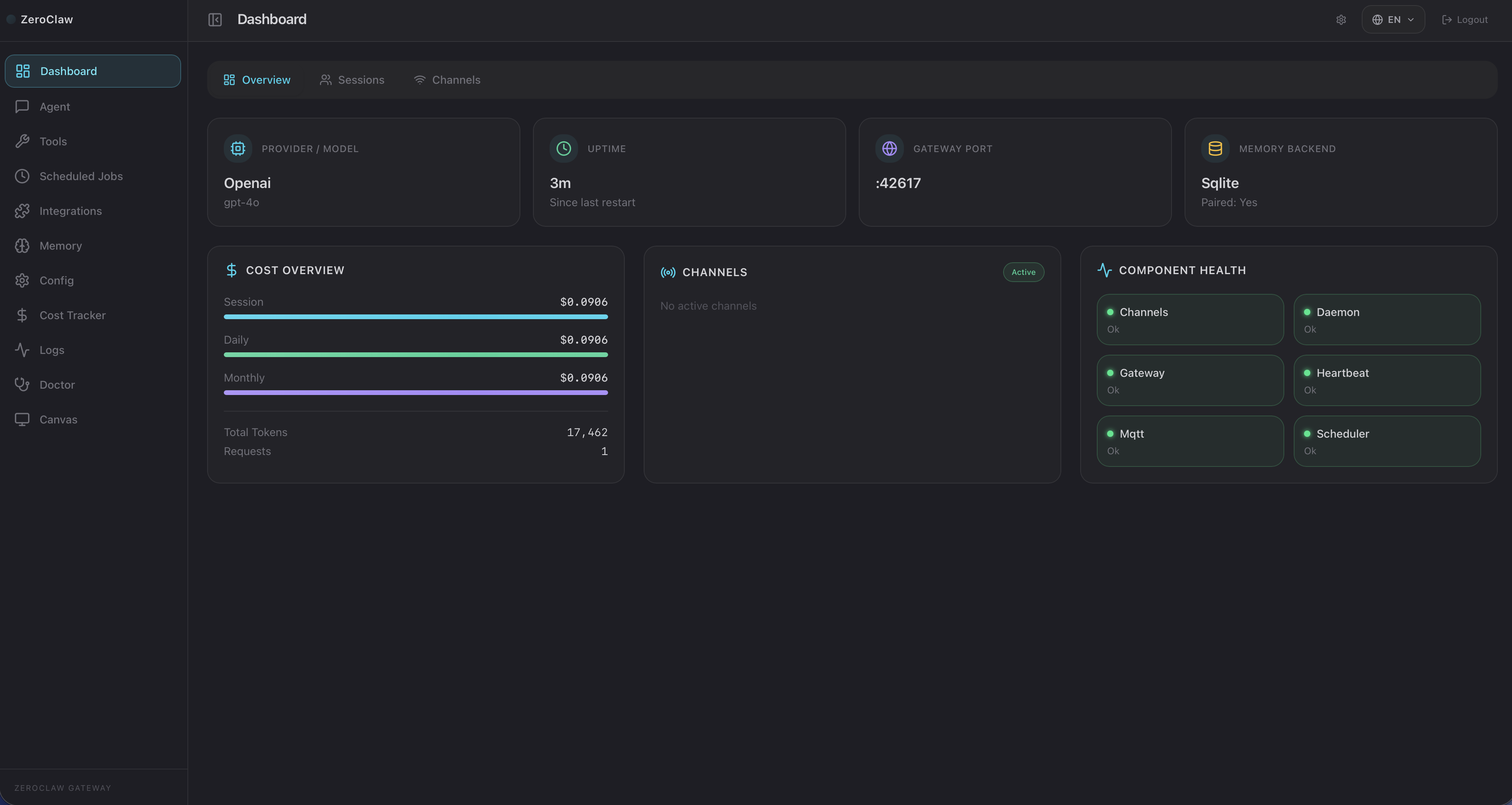 ZeroClaw screenshot 1