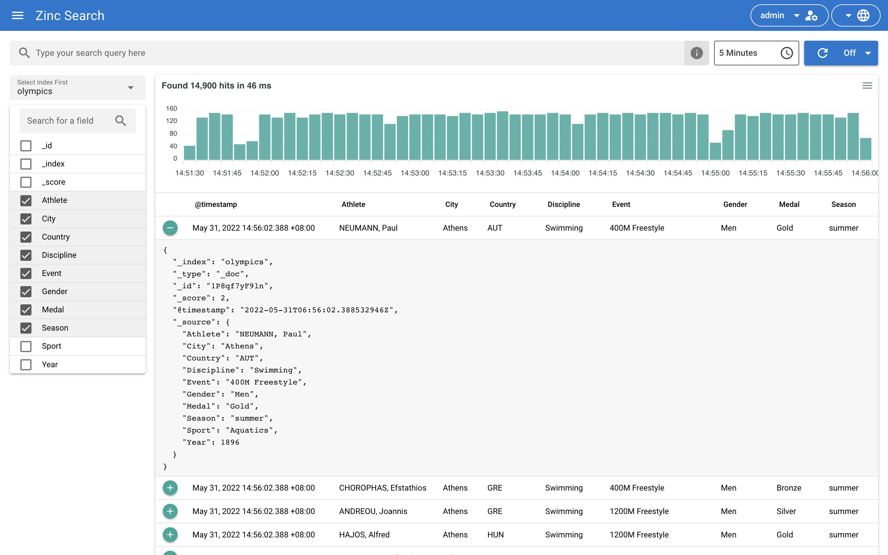 ZincSearch screenshot 1