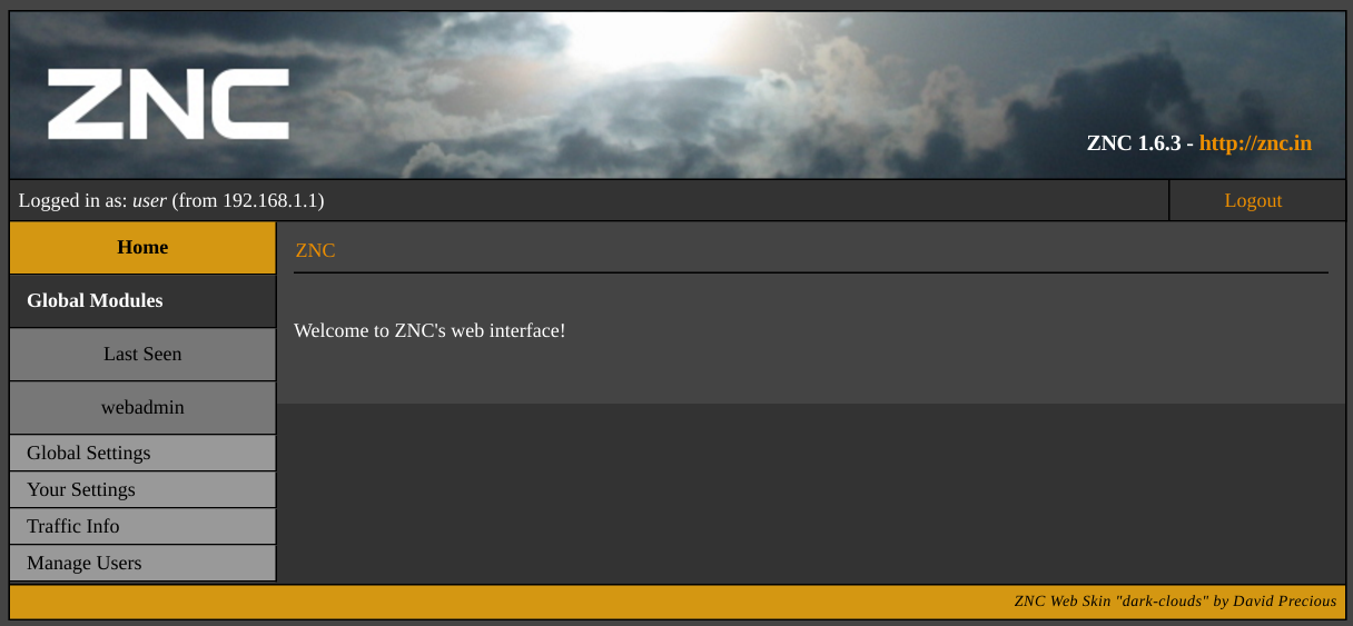 ZNC screenshot 1