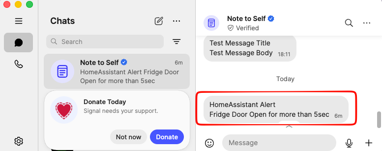 Signal notify in Home Assistant