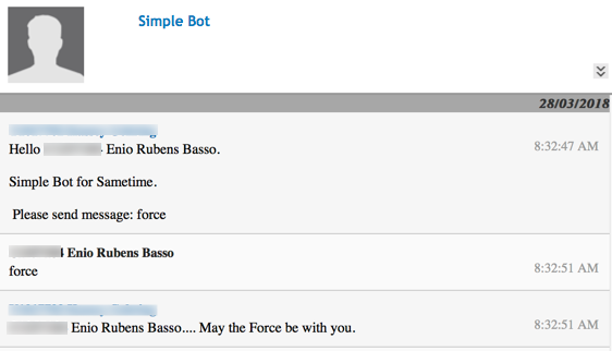 Screen capture of Simple Bot