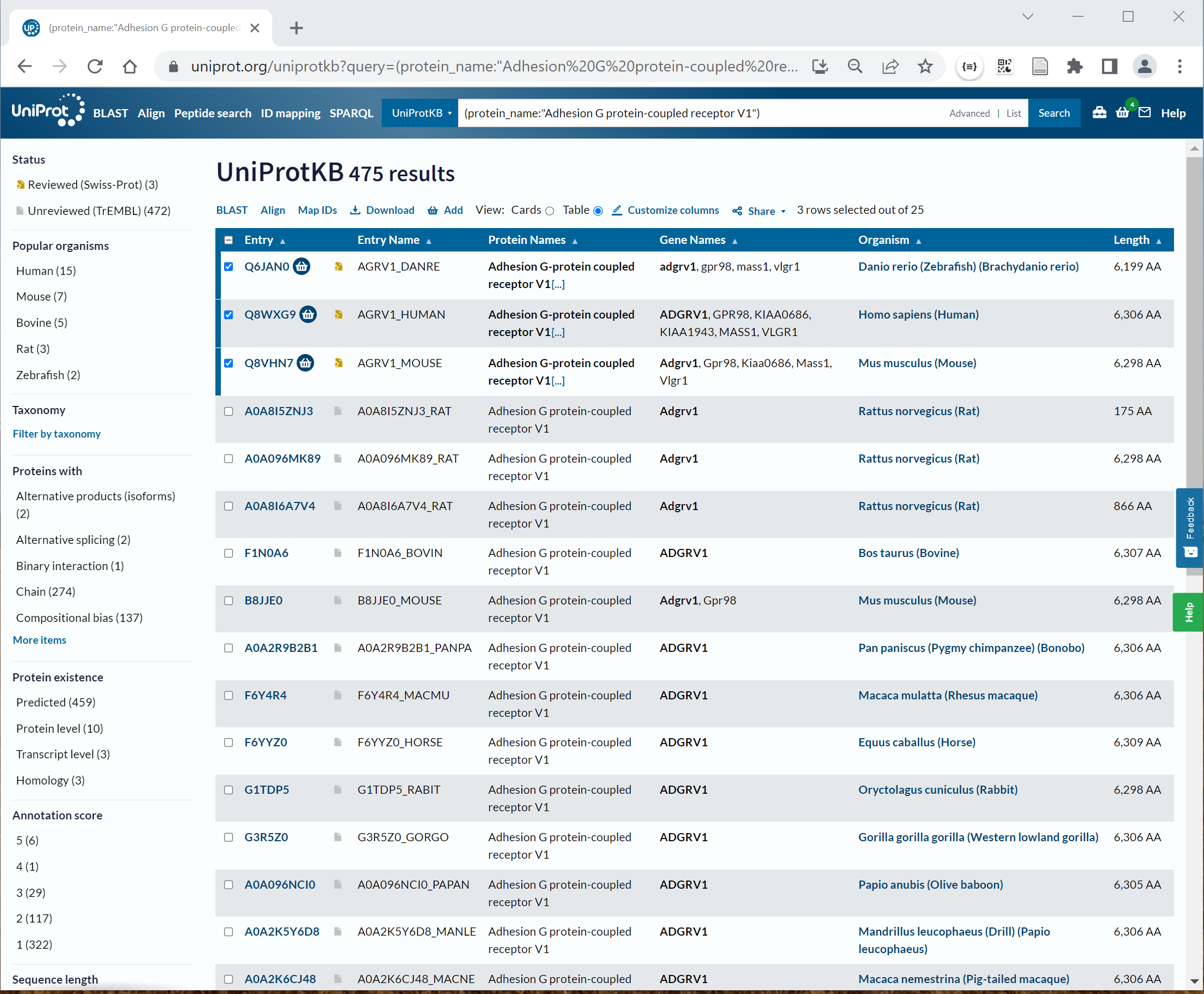 Uniprot Domain UniProt