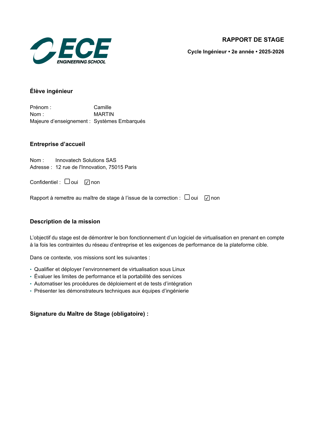 Aperçu Rapport de Stage