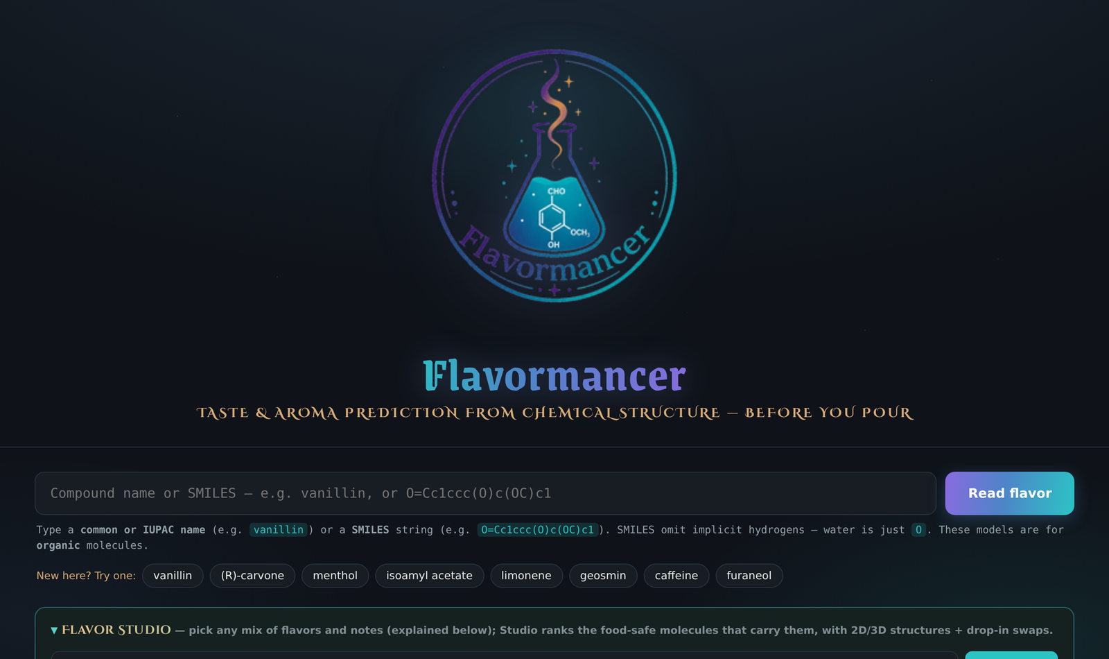 Flavormancer — taste & aroma prediction from chemical structure