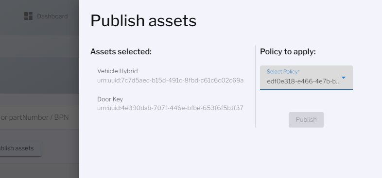 publish assets view