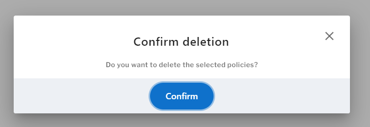 delete policies dialog