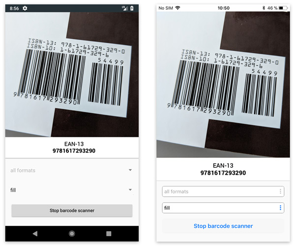 barcode scanner screenshots