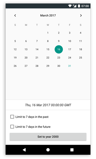 Calendar widget on Android
