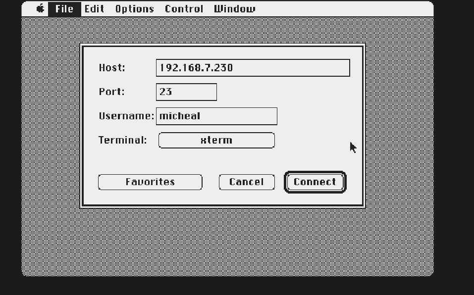 Flynn connect dialog