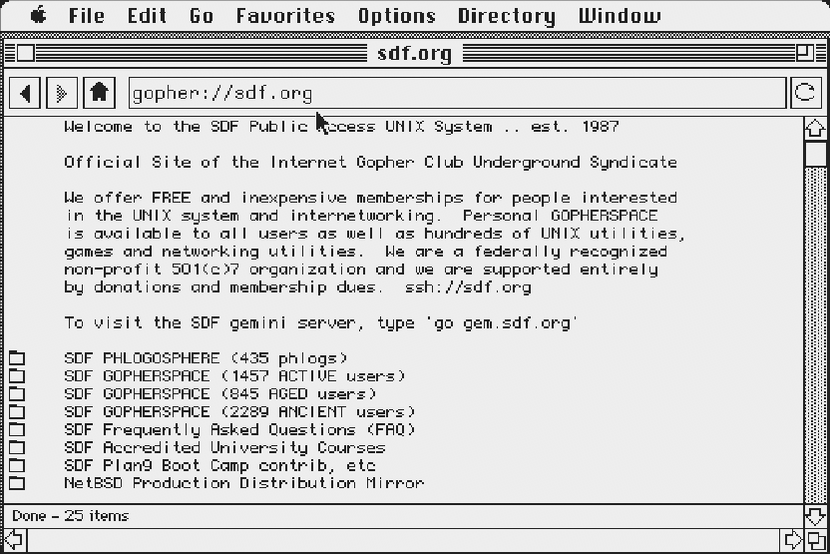 Geomys browsing SDF.org