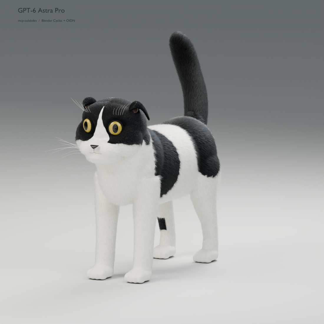 Tuxedo / MONO：Blender 与 Three.js 程序化折耳猫