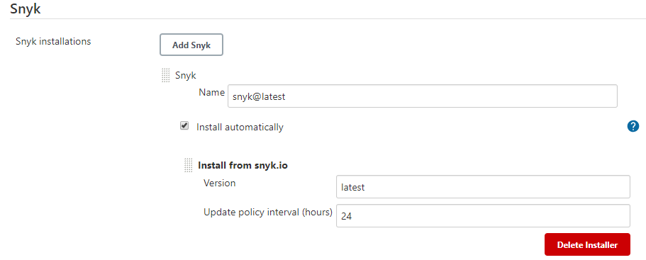 Snyk Installer Auto Update