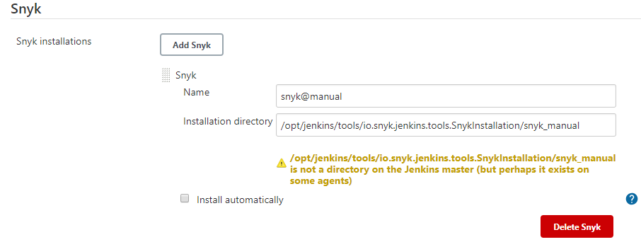 Snyk Installer Manual