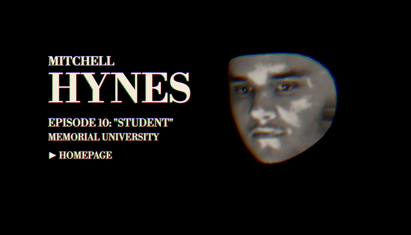 A video of the site where my head is next to the text Mitchell Hynes and rotating