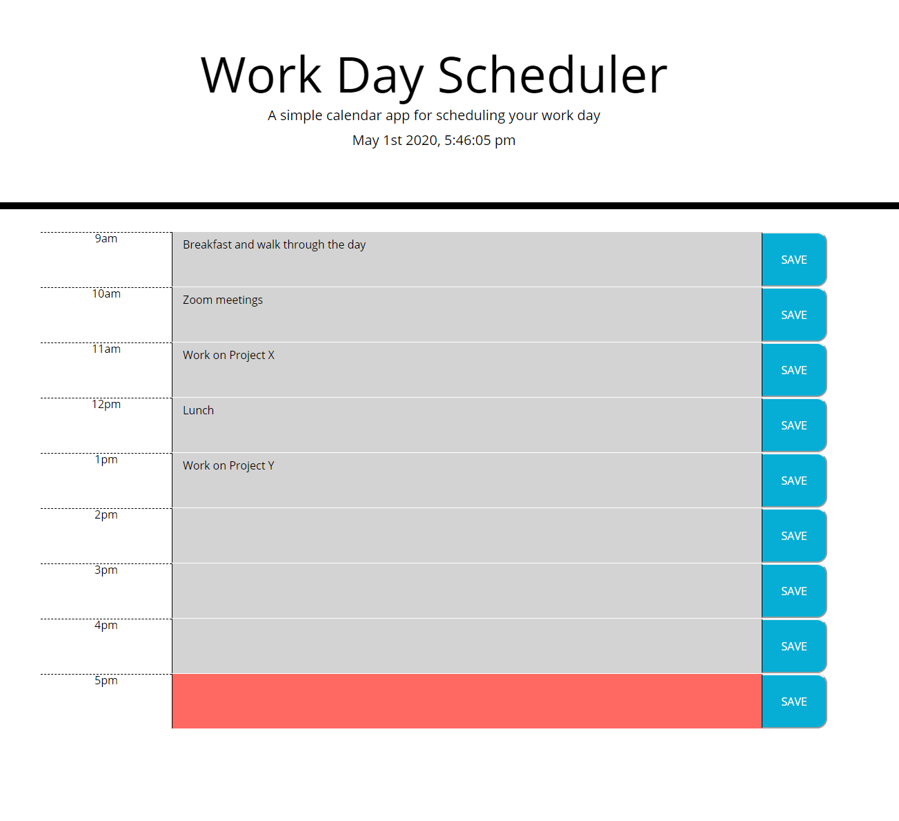 day planner screenshot