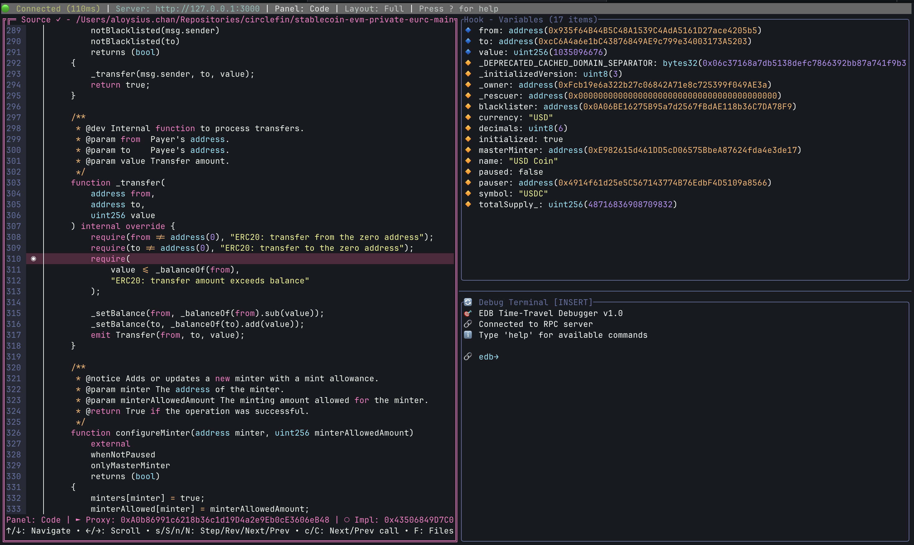 EDB TUI screenshot