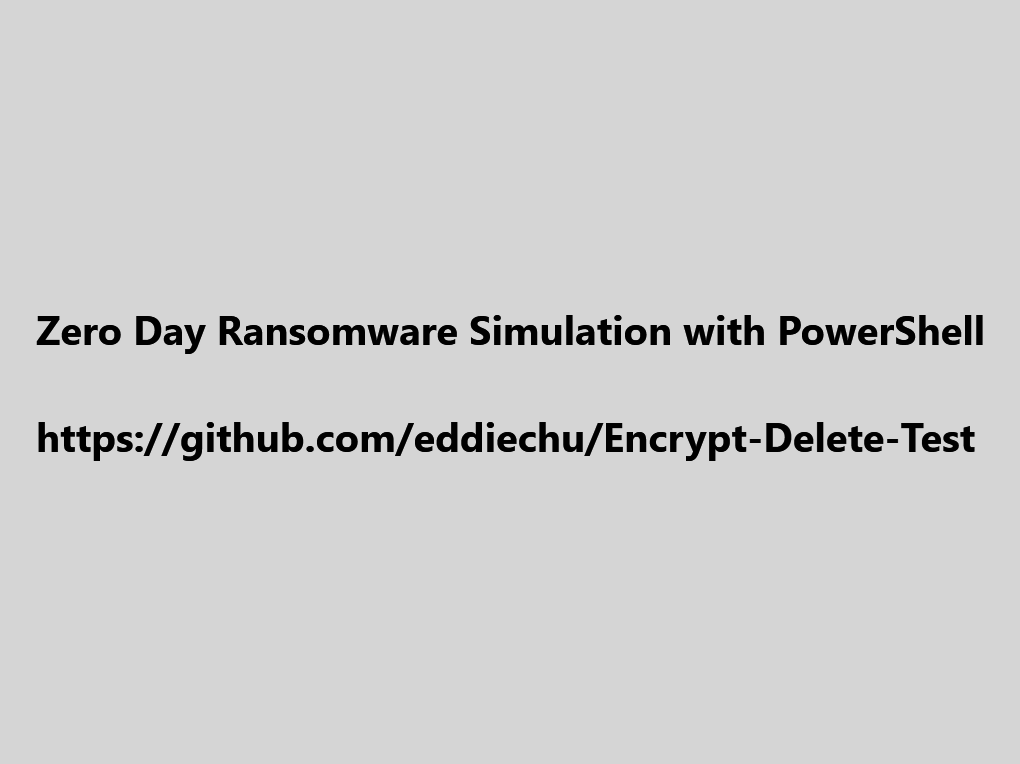 GitHub - eddiechu/Powershell-ransomware-simulator: Really can protect ...