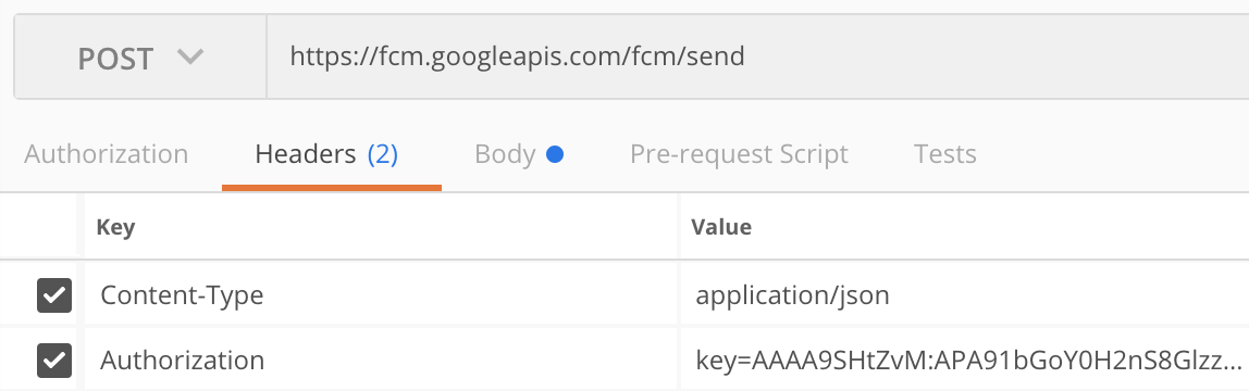 Postman headers
