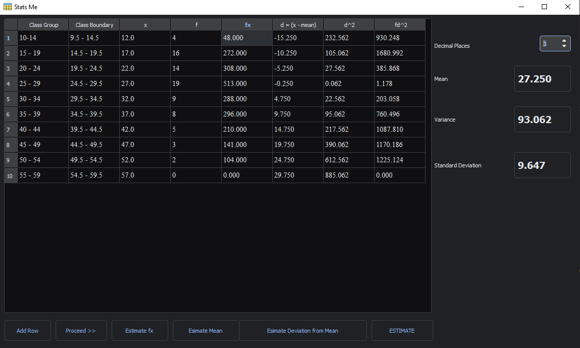 Stats Me Demo