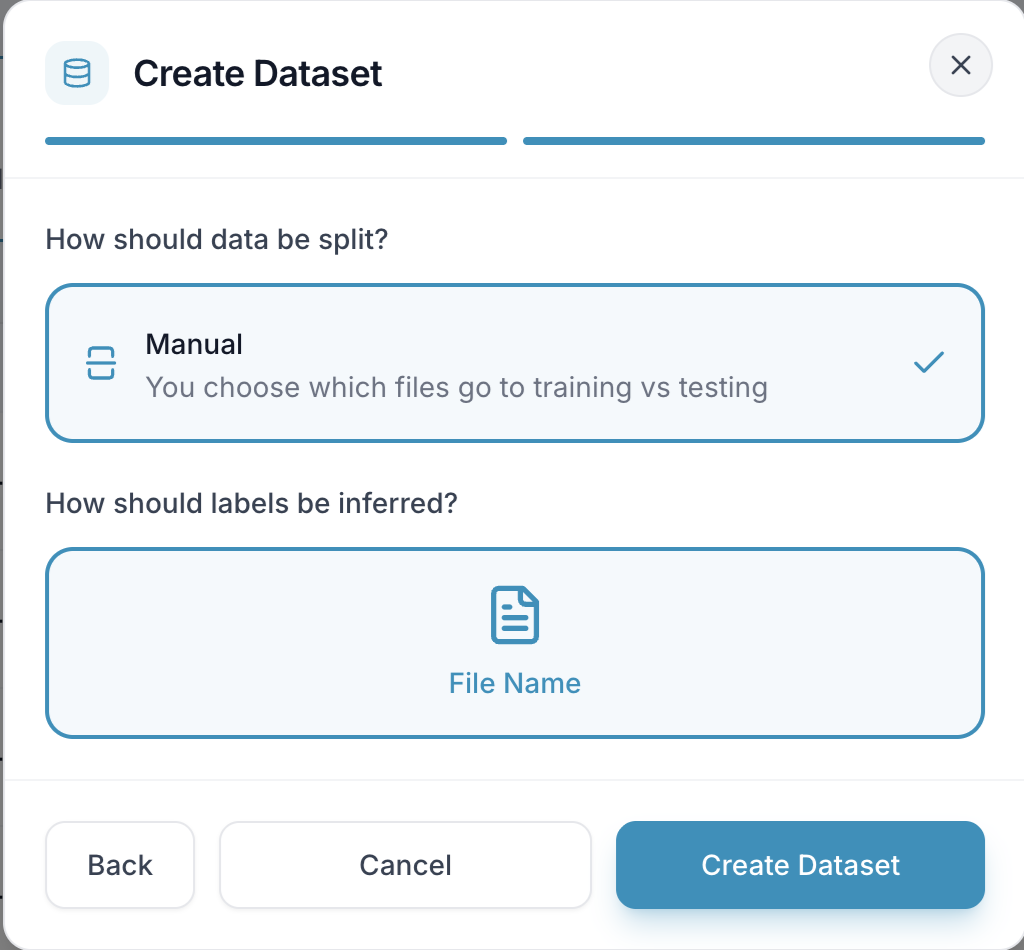 Create Dataset, step 2: how data is split and how labels are inferred