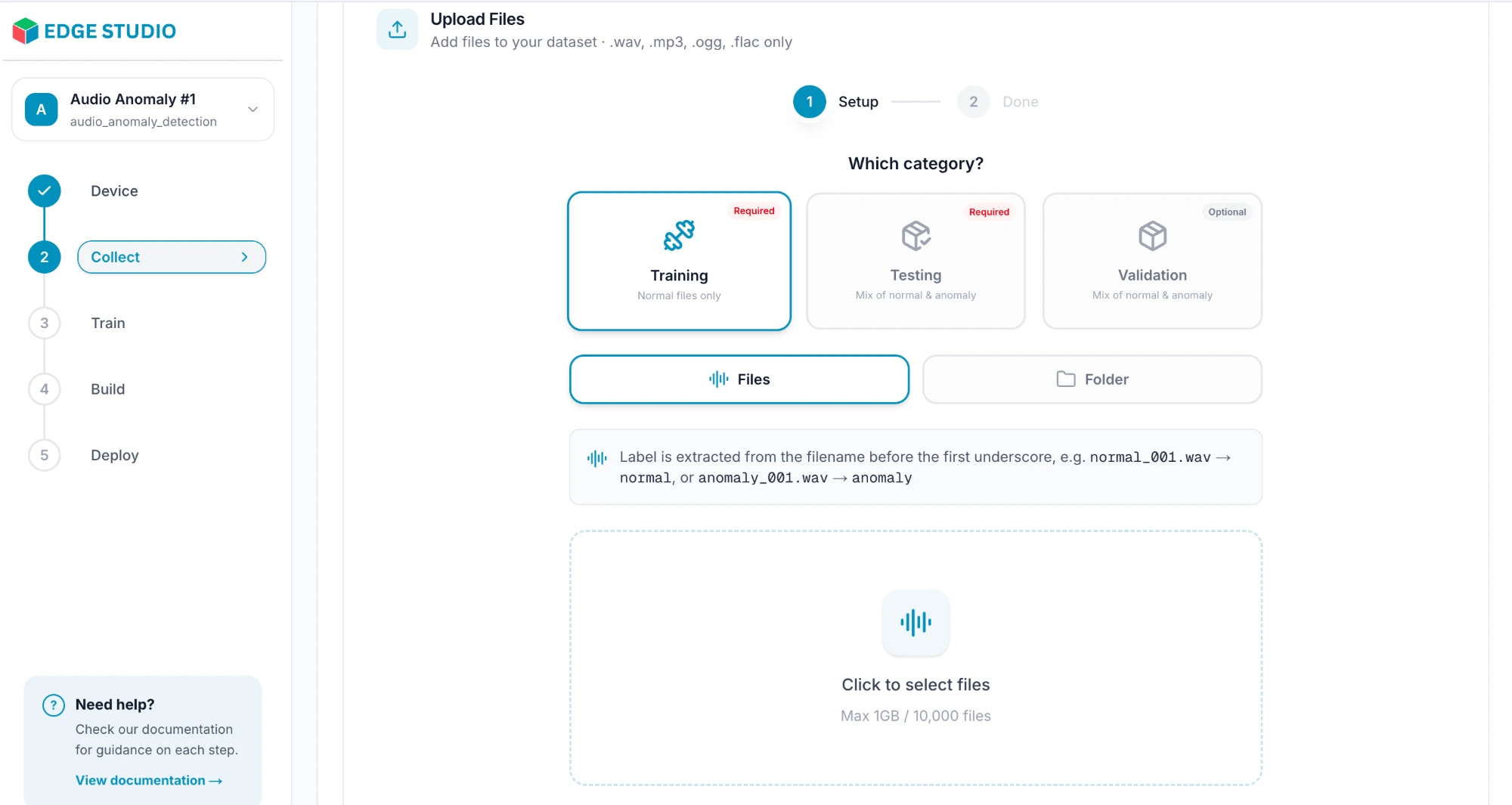 The Upload Files page