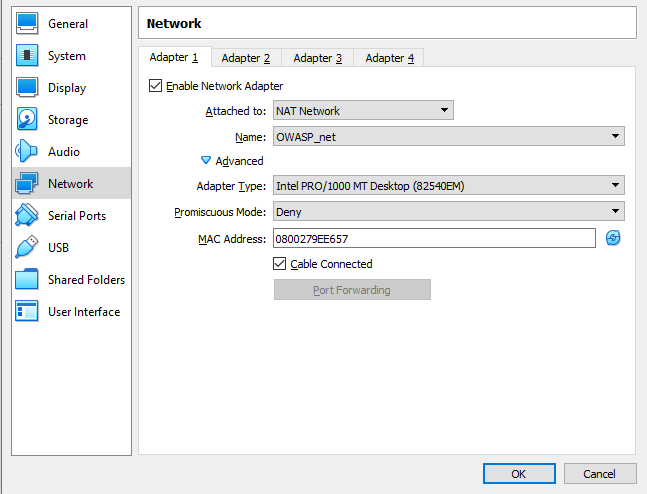 VM network card