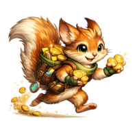 Tokenlean mascot - a squirrel collecting tokens