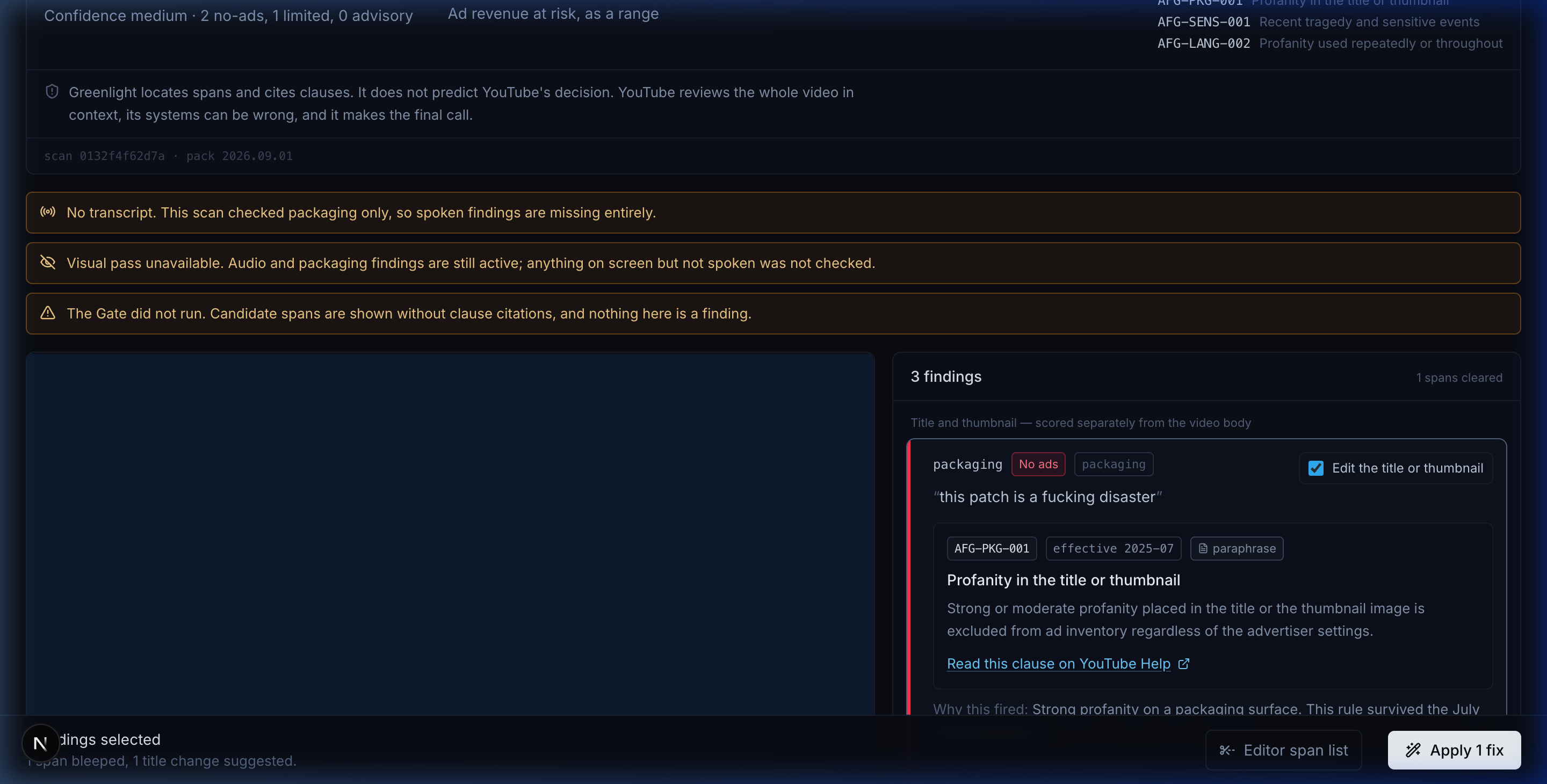 Greenlight Report Dashboard