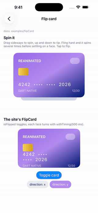 Flip card