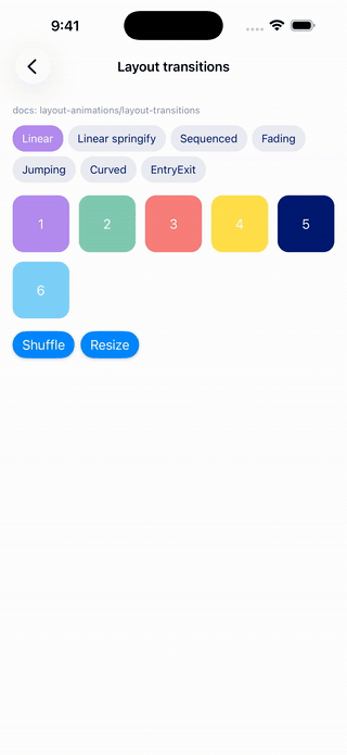 Layout transitions