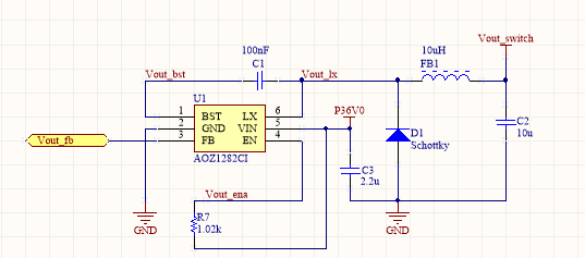 Schematics of the Step-Down Switch