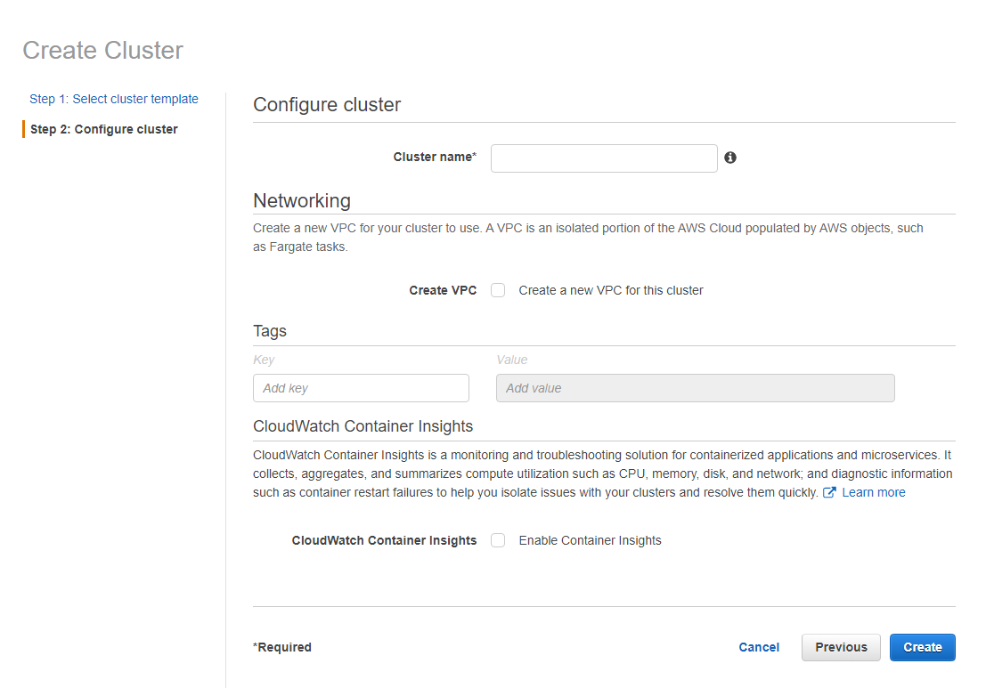 configure ecs cluster